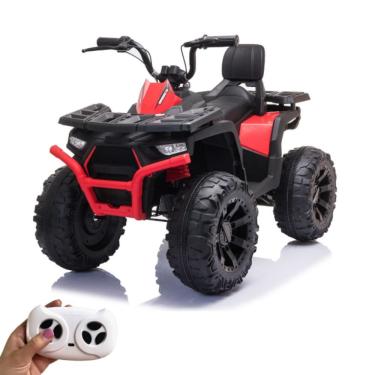 Imagem de Quadriciclo Elétrico Infantil 12v Vermelho com Controle Remoto Segurança e Diversão para Crianças