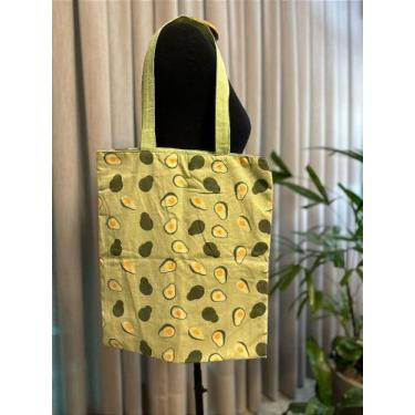 Imagem de Bolsa de Tecido com Estampa de Abacates - 35x40 cm - porto e sol