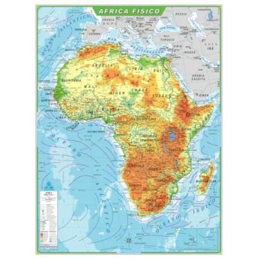 Imagem de Mapa África Físico Continentes - COM SUPORTE - Bia Mapas