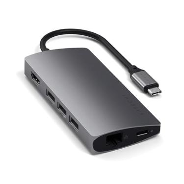 Imagem de Satechi Adaptador Multi Portas V2 – 4K HDMI (60Hz), Carga 60W USB C, GbE, Leitores SD/Micro, USB 3.0 - Para M2/ M1 MacBook Pro/Air, M2/ M1 iPad Pro/Air, M2 Mac Mini, iMac M3 (Cinza Espacial)