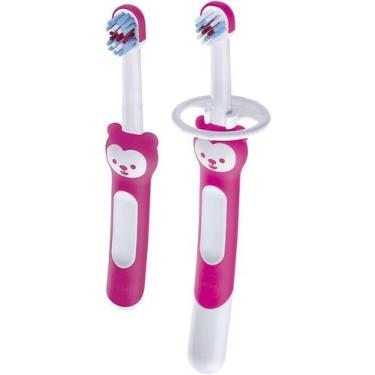 Imagem de Escova Dental MAM Learn To Brush Rosa 5+ Meses 2 unidades CO50522