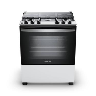 Imagem de Fogão de Piso 5 Bocas GLP Brastemp BFS5NDB Mesa Inox Branco Bivolt