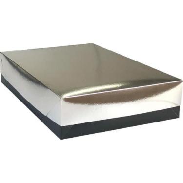 Imagem de Caixa para Presente com Tampa Capri MD 26X19,5X7,5 Prata PCT.C/10 - Cr