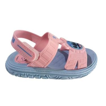 Imagem de Sandália Grendene Kids de Bebê Rosa Stitch Disney Puff Bag 23224, Rosa