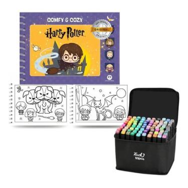 Imagem de Livro De Colorir Harry Potter + Canetinha Touch 80 Cores - Magic Books