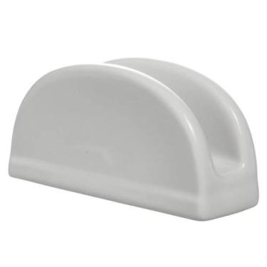 Imagem de Porta Guardanapo Porcelana Blanc Branco 11,5x4x5,5cm Suporte Mesa Post