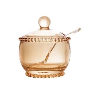 Imagem de Açucareiro Wolff Pearl de Cristal Âmbar 10cm x 11cm