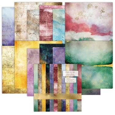 Imagem de Papel para scrapbook Kammo Vintage 30x30cm 24 folhas 160gsm - iKammo