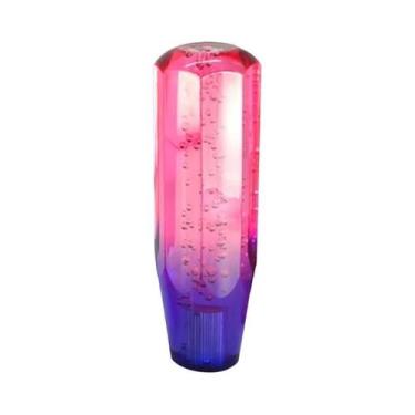 Imagem de Manopla De Câmbio Manual Transparente Com Bolhas De Cristal Azul Roxo 