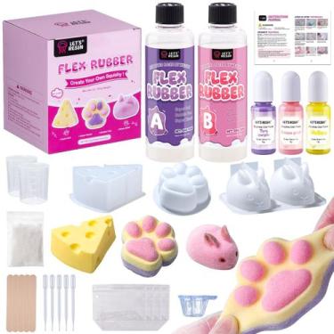 Imagem de Kit de Borracha Flexível LET'S RESIN Slime para Fazer Squishy 454g DIY