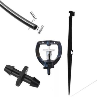 Imagem de Kit Microaspersor Bailarina Completo 100 Und com Haste 35cm + Microtubo 70cm + Microunião 4-5 58L-H Amanco