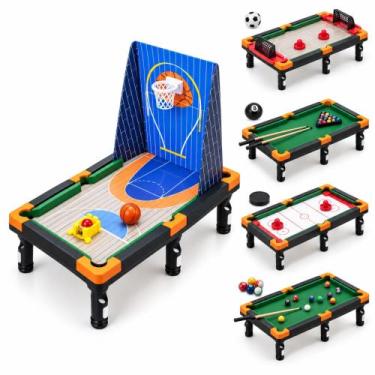 Imagem de Mesa Multijogos 5 em 1 Sinuca Bilhar Hockey Futebol Basquete - Dony To