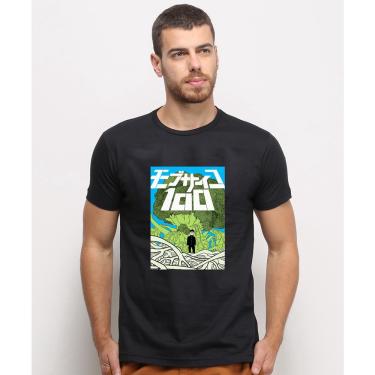 Imagem de Camiseta masculina Preta algodao Mob Psycho 100 Anime Desenho