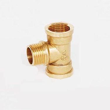 Imagem de Acessórios para tubo de cobre em T Fêmea/Macho/Fêmea 1/8 '1/4' 3/8 '1/2' Rosca Conexões do conector do acoplador de latão adaptador de gás água e óleo, 1/4 "
