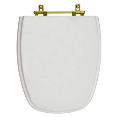 Imagem de Assento Sanitário Monte Carlo Cinza Real para vaso Deca Com Ferragem Dourada