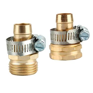 Imagem de Homyl 1 par de mangueira macho fêmea de latão para jardim com grampo de aço inoxidável