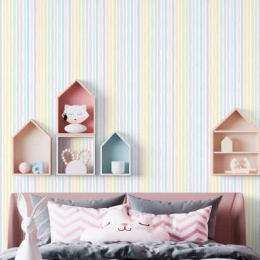 Imagem de Papel de Parede Adesivo Infantil Lápis de Cor Colorido