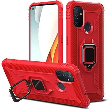 Imagem de Mobile phone accessories Para um caso protetor de fibra de carbono NORPLUS Nord NORD com suporte de anel rotativo de 360 ​​graus phone case