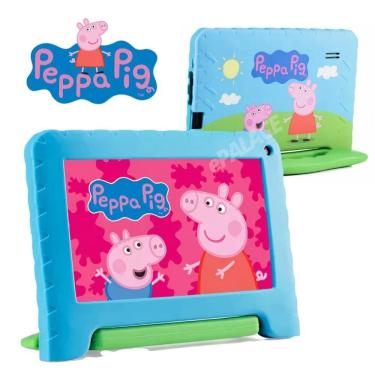 Imagem de Tablet Infantil Peppa Pig Multilaser NB375 Azul Verde 32GB Para Criança Youtube Netflix Play Store