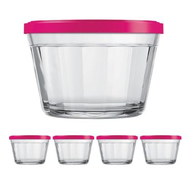 Imagem de Kit Pote Copo Americano C/Tampa Cor Sortida 600ml Nadir 4Un