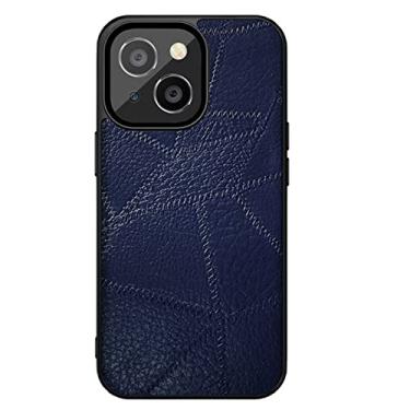 Imagem de GSYH Capa para iPhone 13/13 Pro/13 Pro Max, capa protetora de couro traseira proteção de câmera à prova de choque macio TPU bumper slim capa protetora elegante, azul, 13 15,5 cm