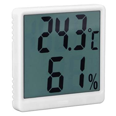 Imagem de Monitor de umidade temperatura, higrômetro digital termômetro percepção rápida envoltório em torno de respiradouros de ar resistente ao desgaste preciso para casa Branco Africano