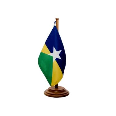 Imagem de Bandeira De Mesa Estado Rondônia 12x17cm Com Pedestal