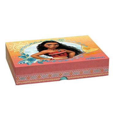 Imagem de Caixa Para Presente Tampa e Fundo Cromus Embalagens na Estampa Moana Produzido em Peça Única 30x24x6 cm com 10 Unidades