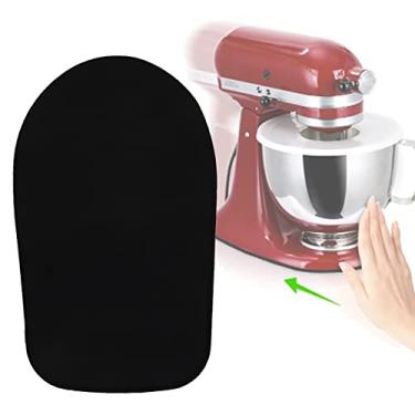 Imagem de Tapete deslizante misturador fácil de mover flexível requintado bordas pretas tapetes de utensílios de cozinha acessórios de misturador para café doméstico restaurante 1 x tapete deslizante misturador preto (6,5-8L)