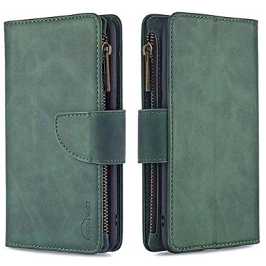 Imagem de Capa de couro flip para iphone se 2020 8 7 6 6 s plus capa de cartão de carteira com zíper para iphone 12 mini 11 pro xs max xr x coque, verde, para iphone xs x 10 (5.8)
