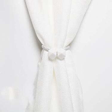 Imagem de Fivela de cortina magnética de cor sólida para decoração de quarto de sala de estar, branca, 1 peça