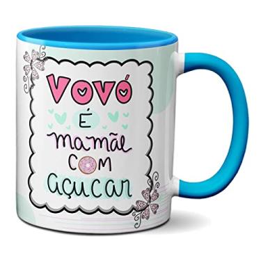 Imagem de Caneca Dia Dos Avós Presente Vovó É Mamãe Com Açúcar (Azul)