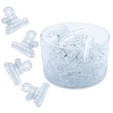 Imagem de Kit com 24 Presilhas Transparentes Formato Curvatura C, Unhas Gel, Grande