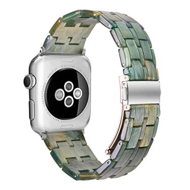 Imagem de Pulseira Compatível com Apple Watch Band 38mm 40mm 41mm pulseira de fita de resina fina com substituição de fivela de aço inoxidável para iWatch Series SE 8 7 6 5 4 3 2 1 para mulheres homens