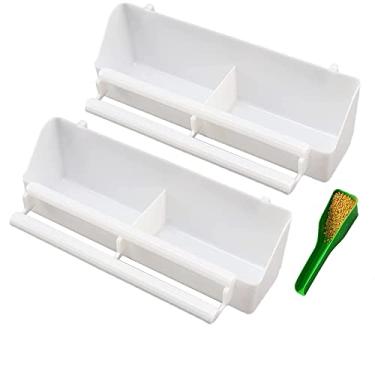 Imagem de Tigela de comida de pássaro alimentador de pássaros para animais de estimação prato de comida de pássaros tigelas de água de pombo copos de alimentação para calopsita, papagaio, ararara, animais pequenos, pacote com 2 com 1 colher de pássaro