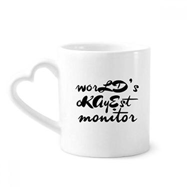 Imagem de World's Okayest Moniter Caneca de formatura de cerâmica café copo de coração de vidro