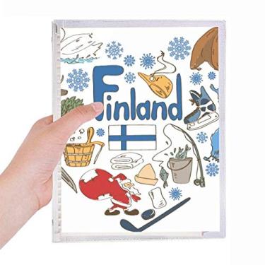 Imagem de Caderno com bandeira nacional Finlândia, amor, coração, Landscap, folhas soltas, diário recarregável, papelaria