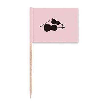 Imagem de Instrumento clássico de música violino palito de dentes bandeiras marcadoras para decoração de festa