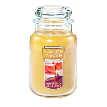 Imagem de Yankee Candle Honeycrisp Vela perfumada de cidra de maçã, frasco grande clássico de 623 g, vela de aromaterapia de pavio único, mais de 110 horas de tempo de queima, vela de outono em frasco de