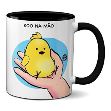 Imagem de Caneca Engraçada Koo na Mão Presente Criativo Rede Social (Preta)