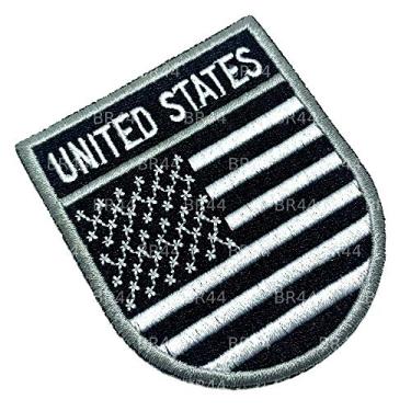 Imagem de BP0055ET 02 BR44 Bandeira EUA Patch Bordada passar a ferro ou costura