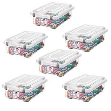 Imagem de Kit 6 Caixa Organizadora Com Trava 8,6L Transparente Sanremo