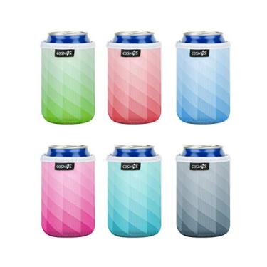 Imagem de CM – Cobertura padrão de neoprene para latas de bebidas com isolamento padrão para latas padrão de 340 ml de bebida e latas de cerveja, Lattic Patterns (6 Pcs)