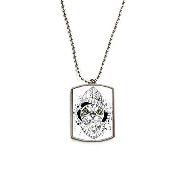 Imagem de DIYthinker Suéter branco cabeça de gato protege animal amante de animais de estimação corrente de aço inoxidável pingente de cachorro colar para animal de estimação