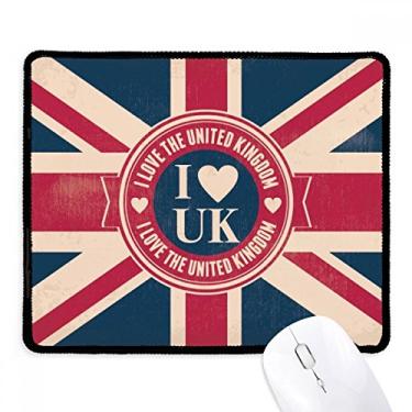 Imagem de Mouse pad I Love The United Kingdom Union Jack Reino Unido com borda costurada para jogos