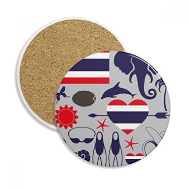 Imagem de Caneca de porta-copos tradicional do Reino da Tailândia com proteção de mesa, pedra absorvente