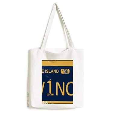 Imagem de Bolsa de lona com número de carro americano EUA bolsa de compras casual bolsa de mão