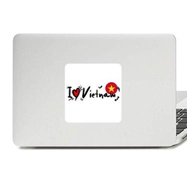 Imagem de I Love Vietnam Palavra Bandeira Love Coração Ilustração Decalque Vinil Paster Laptop Adesivo Decoração PC