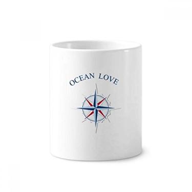 Imagem de Suporte para caneta de escova de dentes com estampa de vela Ocean Love Sea da Bússola