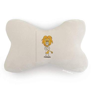 Imagem de DIYthinker Almofada de apoio de cabeça para decoração de pescoço com chapéu de leão Egito Múmia Horus